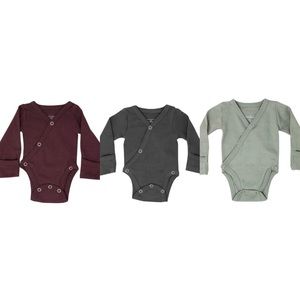 L'ovedbaby Unisex Baby Organic Cotton Kimono Bodysuits NWT 3PK
